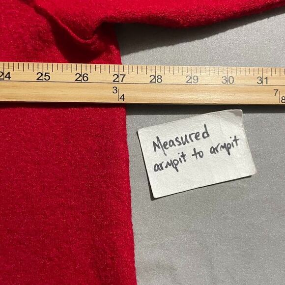 Coldwater Creek Boiled Wool Jacket Plus Sz 2X Cherry Red Preppy Lagenlook Artsy - Picture 8 of 12